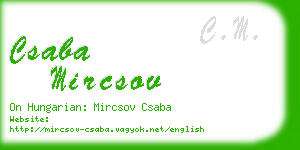 csaba mircsov business card